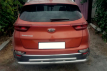Kia Sportage 2015-2021 гг. Задняя защита AK002-2 (нерж. сталь) фото 1