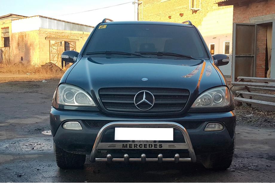 Mercedes ML W163 1997-2005 гг. Кенгурятник WT004 (нержавейка) Image