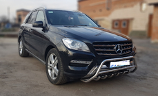 Mercedes GLE/ML сlass W166 2011-2018 гг. Кенгурятник WT003 (нержавейка) фото 3