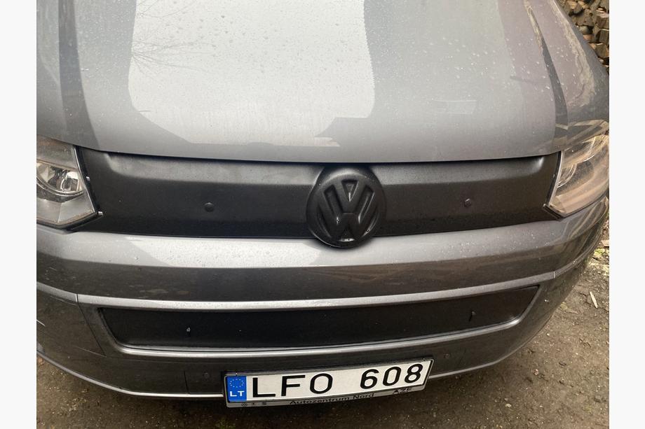 Volkswagen T5 2010-2015 гг. Зимняя накладка на верхнюю решетку радиатора Матовый Фото 3