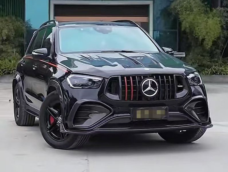 Накладки на передній бампер (для GLE53/AMG-Line 2023-2026, Карбон) для Mercedes GLE W167 2018- рр