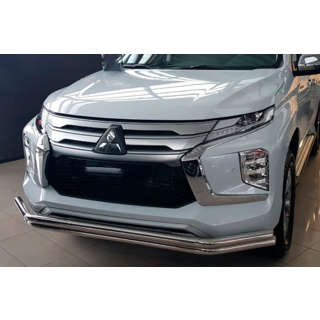 Передняя защита F3-60 (2020+, Нержавейка) Mitsubishi Pajero Sport 2015- гг. фото 1