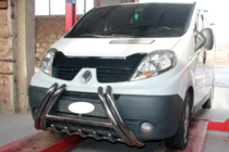 Nissan Primastar 2002-2014 гг. Передняя защита F1-01 (нержавейка) фото 2