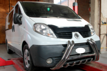 Nissan Primastar 2002-2014 гг. Передняя защита F1-01 (нержавейка) фото 3