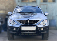 SsangYong Kyron 2005-2014 гг. Передняя защита Black WT003 (нержавейка) фото 1
