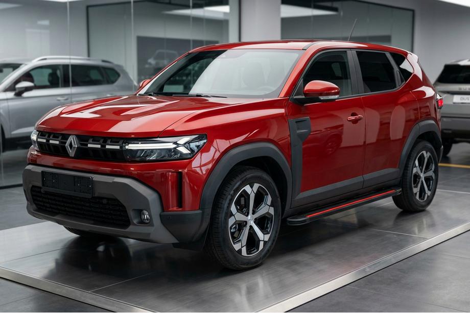 Dacia Duster 2024- гг. Боковые Подножки Maya Red (2 шт., Алюминий) Image