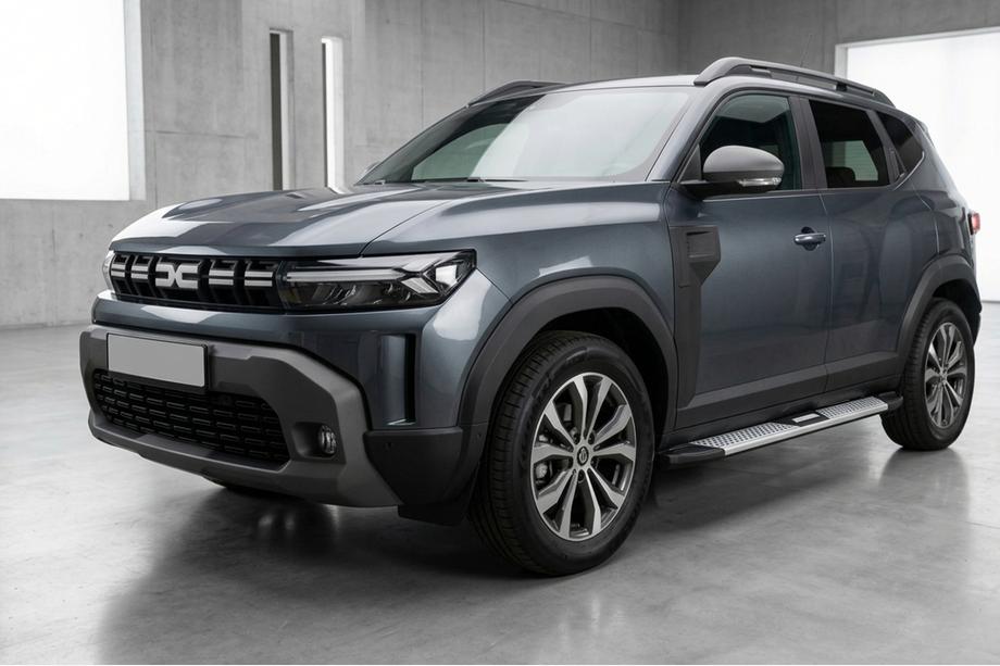 Renault Duster 2024- гг. Боковые Подножки Mevsim Grey (2 шт., Алюминий) Фото 1