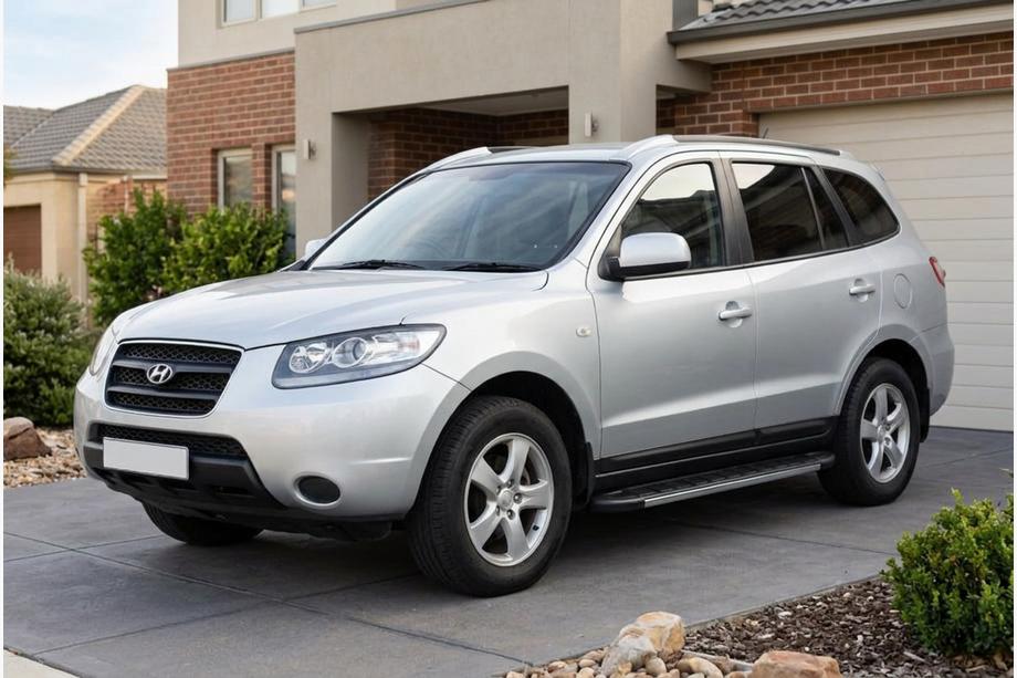 Hyundai Santa Fe 2 2006-2012 гг. Боковые Подножки Duru (2 шт., Алюминий) Фото 1