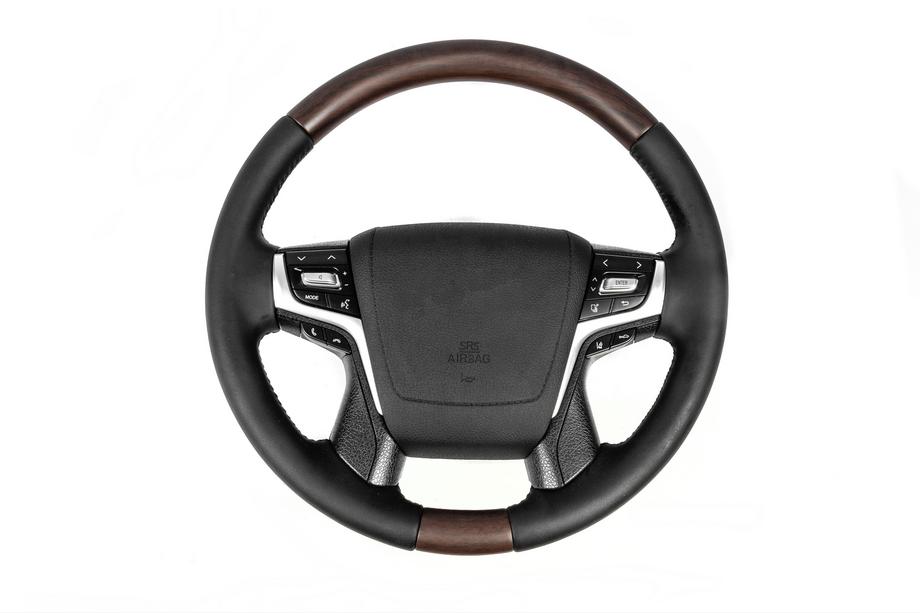Toyota Land Cruiser Prado 150 2009-2023 гг. Руль с подогревом (темное дерево) Image