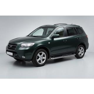 Боковые Подножки Maydos V1 (2 шт., Алюминий и Нержавейка) Hyundai Santa Fe 2 2006-2012 гг. фото 1