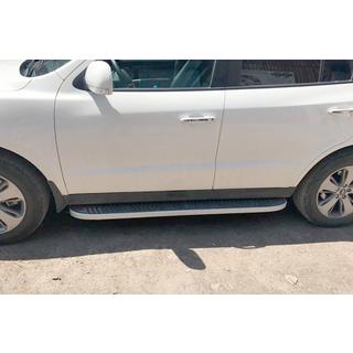 Боковые Подножки Tayga Grey (2 шт., Алюминий) Hyundai Santa Fe 2 2006-2012 гг. фото 2