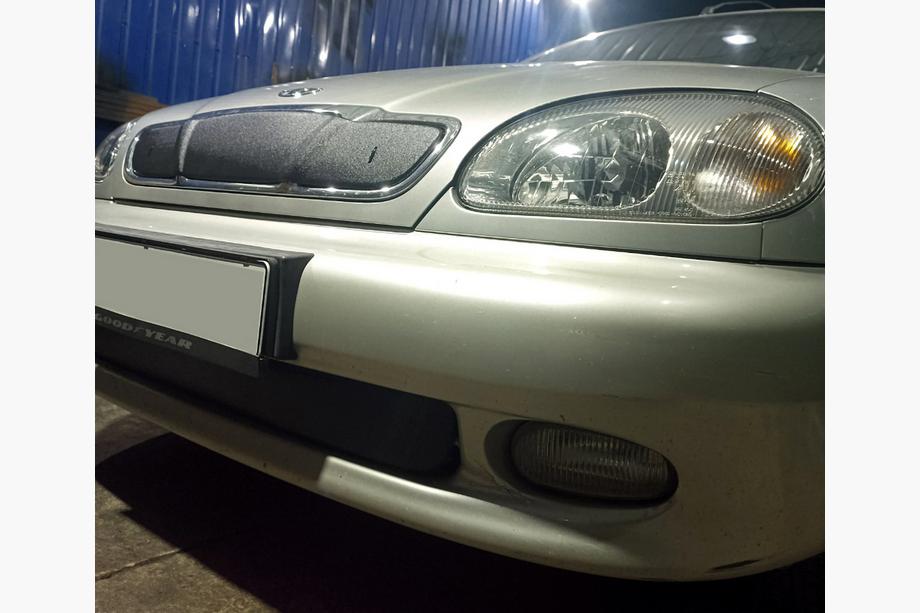 Daewoo Lanos 1998-2017 гг. Зимняя накладка на решетку радиатора (верхняя) Матовый Фото 4