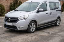 Dacia Dokker 2013-2022 гг. Боковые пороги Bosphorus Black (2 шт., алюминий) фото 1