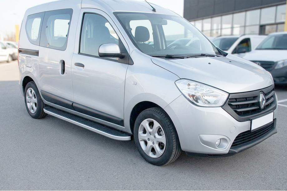 Dacia Dokker 2013-2022 гг. Боковые Подножки Tayga (2 шт., Алюминий) Image
