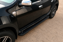 Dacia Duster 2008-2018 гг. Боковые Подножки Allmond Black (2 шт., Алюминий) фото 1