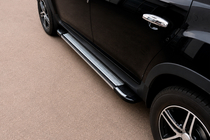 Renault Duster 2008–2017 гг. Боковые Подножки Rainbow (2 шт., Алюминий) фото 1