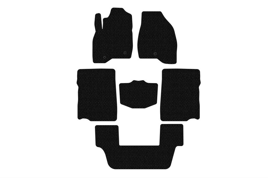 Ford Explorer 2011-2019 гг. Резиновые коврики Carsuit (2017-2019, 3 ряд, 7-местный, черные) Фото 1