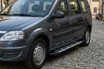 Dacia Logan MCV 2004-2014 гг. Боковые Подножки Sunrise (2 шт., Алюминий) фото 1