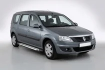 Dacia Logan MCV 2004-2014 гг. Боковые Подножки Line (2 шт., Алюминий) фото 3