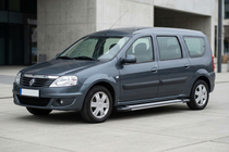 Dacia Logan MCV 2004-2014 гг. Боковые Подножки Rainbow (2 шт., Алюминий) фото 1