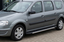 Renault Logan MCV 2005-2013 гг. Боковые Подножки Duru (2 шт., Алюминий) фото 3