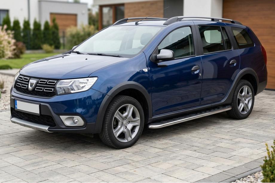 Dacia Logan MCV 2013-2020 гг. Боковые Подножки Maydos V1 (2 шт., Алюминий и Нержавейка) Image