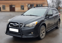 Subaru XV 2011-2017 гг. Защита переднего бампера F1-71 Черная (Нержавейка) фото 2