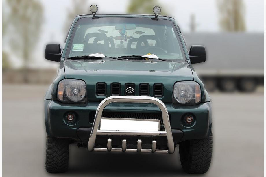 Suzuki Jimny 1998-2018 гг. Передняя защита F2-01 (нержавейка) Image