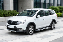 Dacia Logan MCV 2013-2020 гг. Боковые Подножки Rainbow (2 шт., Алюминий) фото 1
