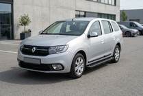Renault Logan MCV 2013-2022 гг. Боковые Подножки Allmond Black (2 шт., Алюминий) фото 1