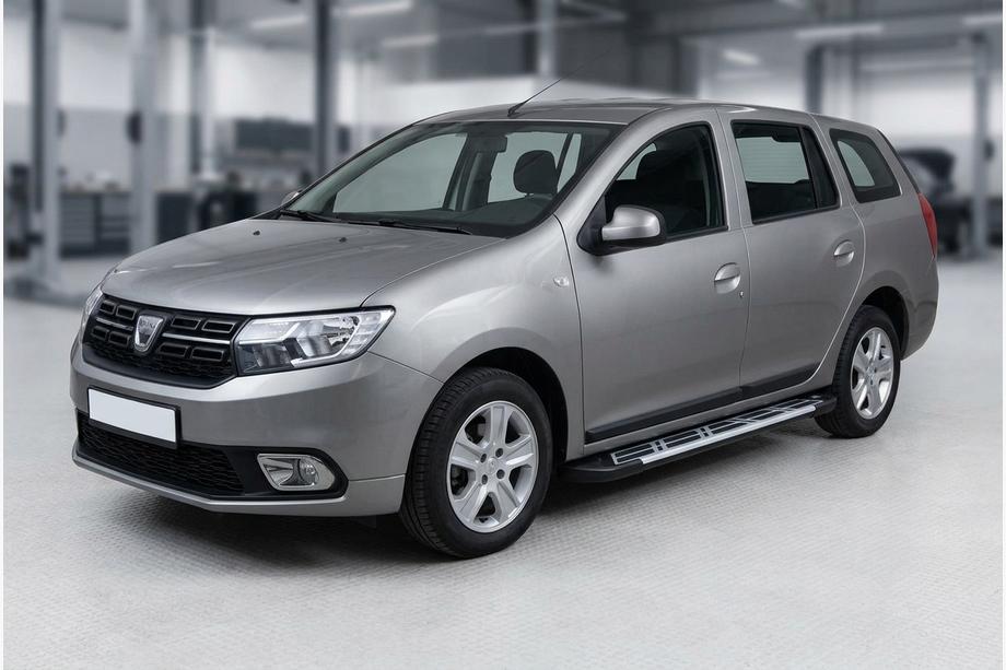 Renault Logan MCV 2013-2022 гг. Боковые Подножки Sunrise (2 шт., Алюминий) Image