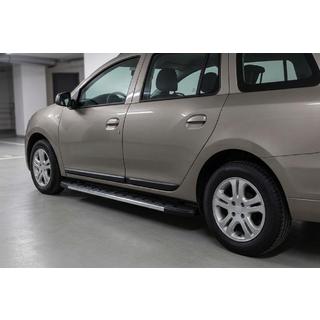 Боковые Подножки Duru (2 шт., Алюминий) Renault Logan MCV 2013-2022 гг. фото 1