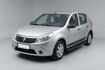 Dacia Sandero 2007-2013 гг. Боковые пороги Bosphorus Black (2 шт., алюминий) фото 1