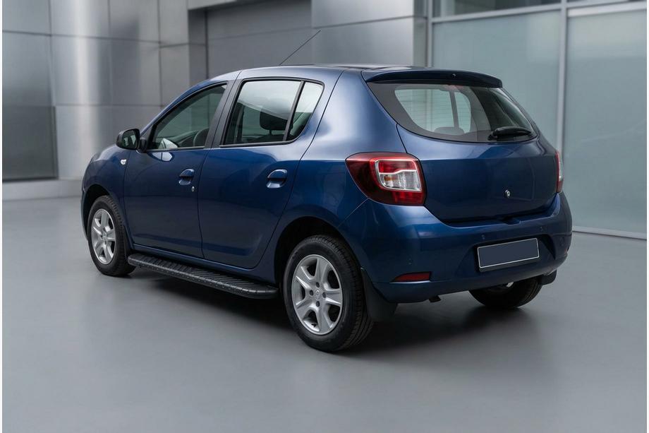 Dacia Sandero 2013-2020 гг. Боковые пороги Bosphorus Black (2 шт., алюминий) Image