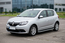 Dacia Sandero 2013-2020 гг. Боковые Подножки Tayga (2 шт., Алюминий) фото 1