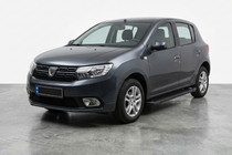 Renault Sandero 2013-2022 гг. Боковые Подножки Allmond Black (2 шт., Алюминий) фото 1