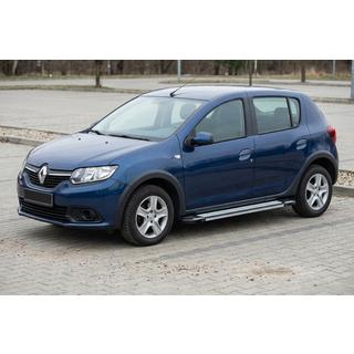 Боковые Подножки Rainbow (2 шт., Алюминий) Renault Sandero 2013-2022 гг. фото 1