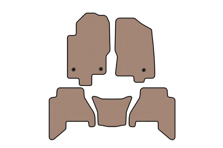 Nissan Pathfinder R51 2005-2014 гг. Резиновые коврики в салон Carsuit V2 (2 ряда, Бежевые, 2010-2014) Фото 1