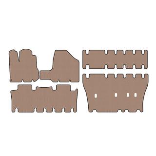 Резиновые коврики Carsuit (3 ряда, бежевые) Toyota Sienna 2003-2009 гг. фото 1
