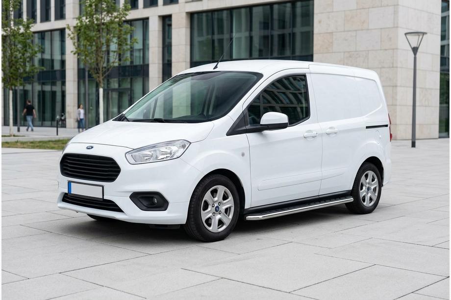 Ford Courier 2014-2023 гг. Боковые Подножки Maydos V1 (2 шт., нержавейка) Image