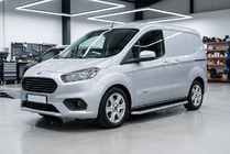 Ford Courier 2014-2023 гг. Боковые Подножки Tayga Grey (2 шт., Алюминий) фото 1
