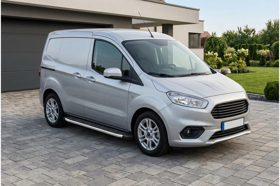 Ford Courier 2014-2023 гг. Боковые пороги Fullmond (2 шт., алюминий) Image