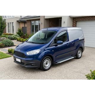 Боковые Подножки Allmond Grey (2 шт., Алюминий) Ford Courier 2014-2023 гг. фото 1
