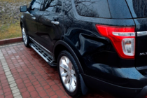 Ford Explorer 2011-2019 гг. Боковые Подножки Sunrise (2 шт., Алюминий) фото 3