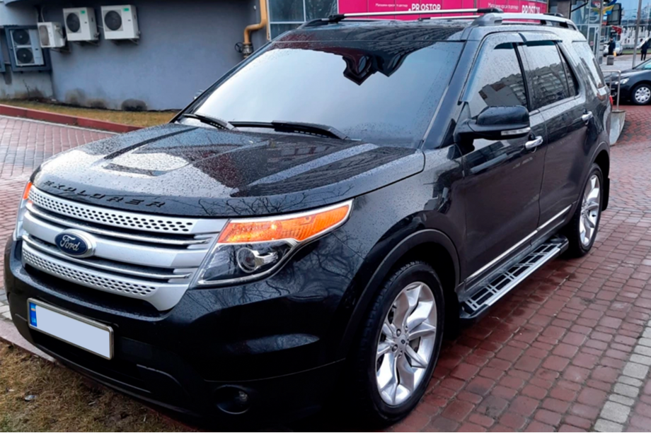Ford Explorer 2011-2019 гг. Боковые Подножки Sunrise (2 шт., Алюминий) Image