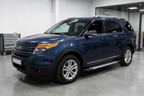 Ford Explorer 2011-2019 гг. Боковые Подножки Line (2 шт., Алюминий) фото 1