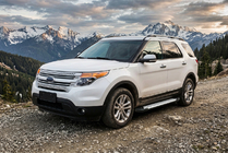 Ford Explorer 2011-2019 гг. Боковые Подножки Allmond Grey (2 шт., Алюминий) фото 1