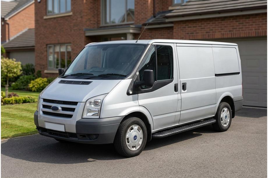 Ford Transit 2000–2014 гг. Боковые пороги Bosphorus Black (2 шт., алюминий) Image