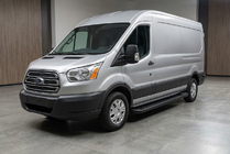 Ford Transit 2014- гг. Боковые Подножки Allmond Black (2 шт., Алюминий) фото 1