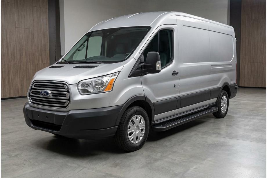 Ford Transit 2014- гг. Боковые Подножки Allmond Black (2 шт., Алюминий) Image